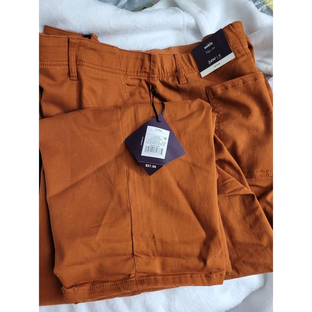Women's 24W High-Rise Stretch Ankle Pants - Ava & Viv- PLUS 24W Fall Maple